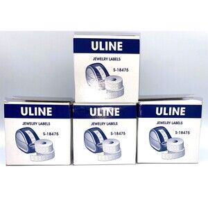 4 Boxes ~ Uline S-18475 Jewelry Labels for DYMO Label Printer ~ NEW